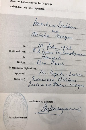 Trouwboekje Martien & Mieke Dekkers-Nooijen