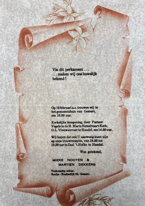 Trouwkaart Martien & Mieke
